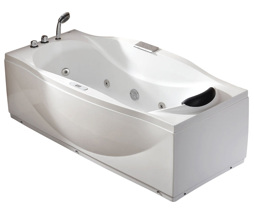 EAGO AM189ETL-L | 72" Right Drain Whirlpool Bathtub with Fixtures