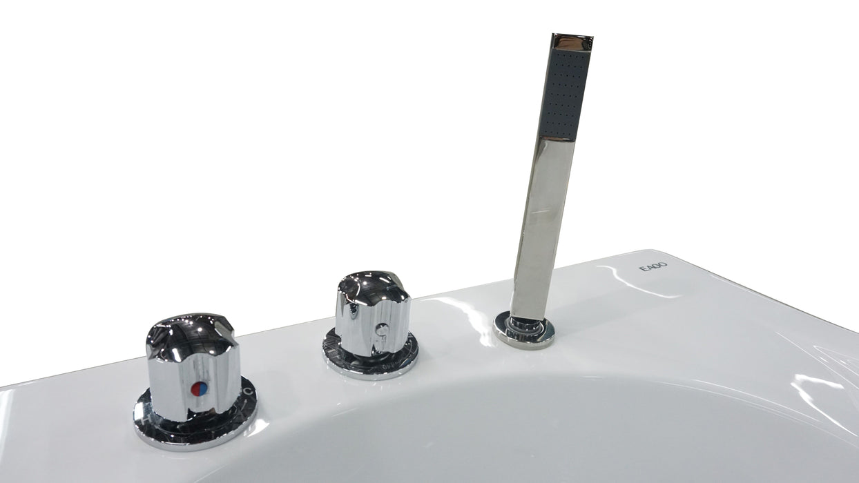 EAGO AM189ETL-L | 6 ft Right Drain Acrylic White Whirlpool Bathtub with Fixtures