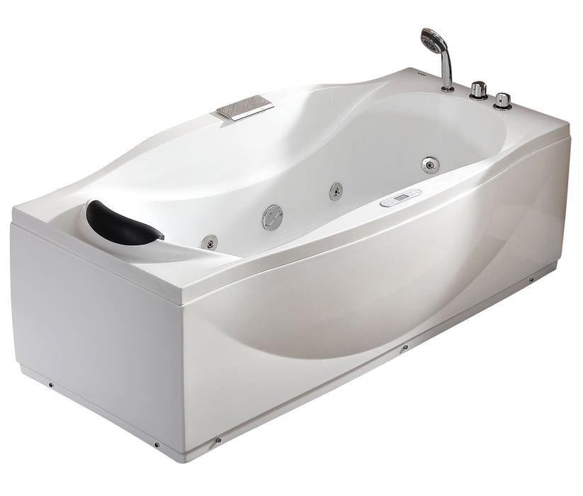 EAGO AM189ETL-R | 72" Left Drain Whirlpool Bathtub with Fixtures