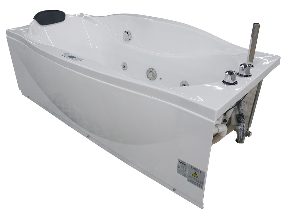 EAGO AM189ETL-R | 72" Left Drain Whirlpool Bathtub with Fixtures