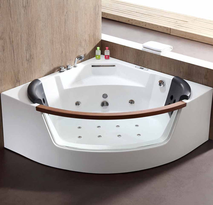 EAGO AM197ETL | 5 ft Clear Rounded Corner Acrylic Whirlpool Bathtub for Two