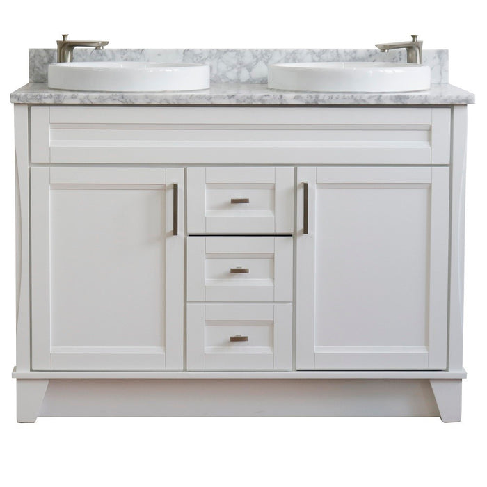 Terni 49" White Double Bathroom Vanity Set (400700-49D-WH)