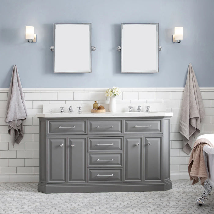 PALACE 60" | Double Bathroom Vanity Set (Chrome)
